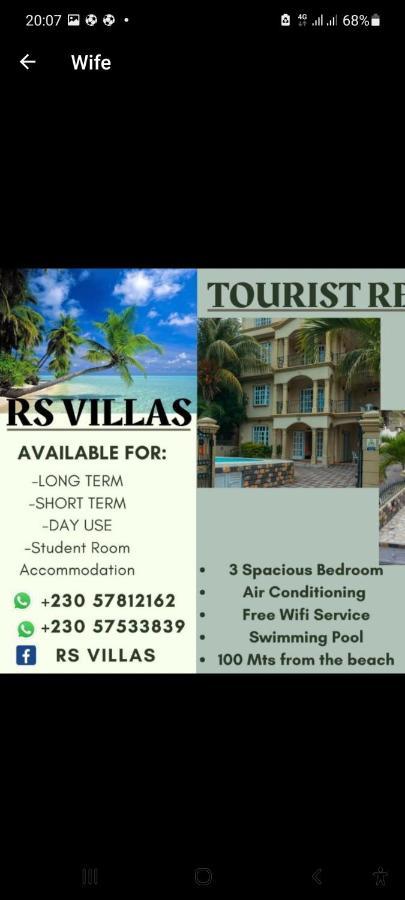 Rs Villas - Three Bedrooms Share Apartment With Private Room And Free Wifi And 100Mts To The Beach And Ac And 100Mts To Bus Stop And Pool Flic-en-Flacq المظهر الخارجي الصورة